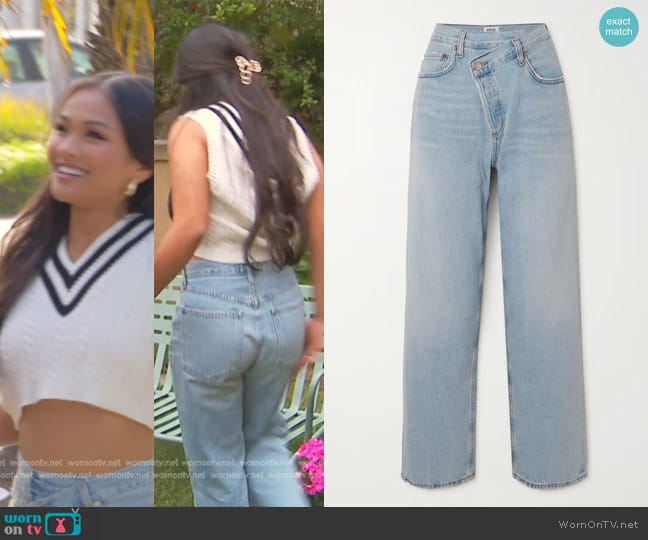 Agolde Criss Cross Upsized Jean worn by Jenn Tran on The Bachelorette