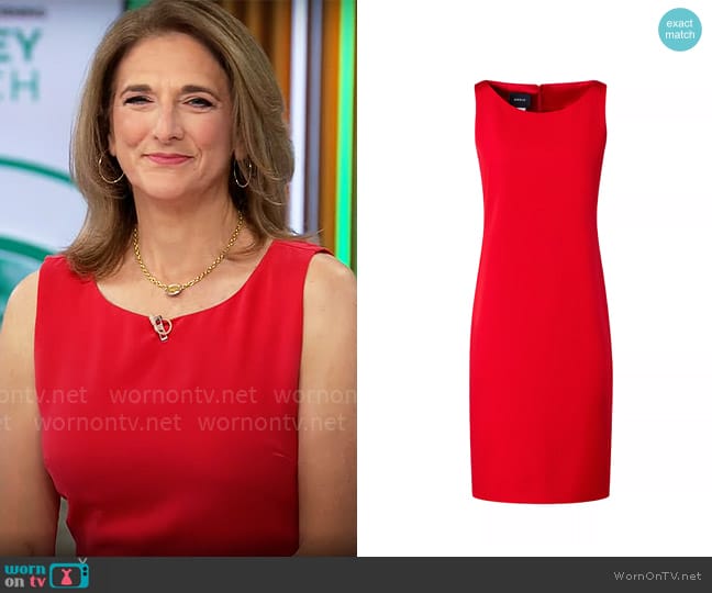 Akris Boatneck Silk Sheath Dress worn by Jill Schlesinger on CBS Mornings