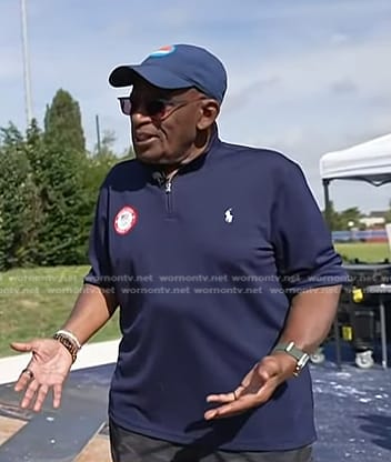 Al Roker's navy quarter zip shirt on Today