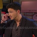 Alex’s black geometric shirt on Days of our Lives