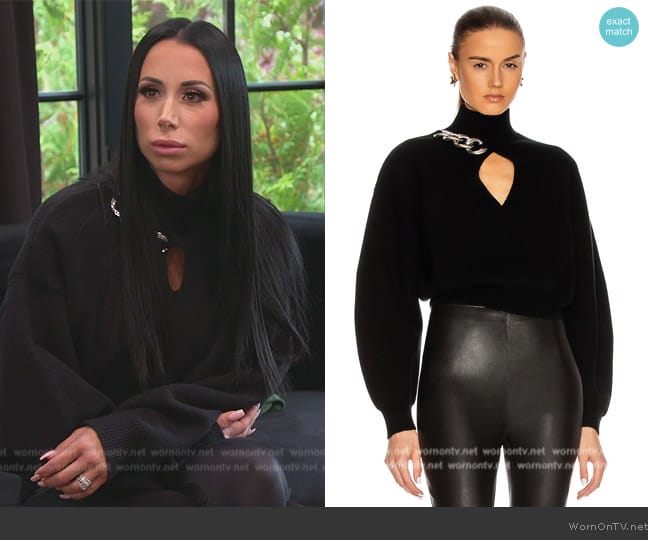 Alexander Wang Chain Link Turtleneck Sweater worn by  on The Real Housewives of New Jersey