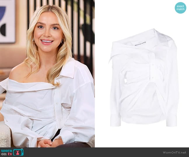 Alexander Wang Asymmetric Ruched Shirt worn by Savannah Gowarty on Owning Manhattan