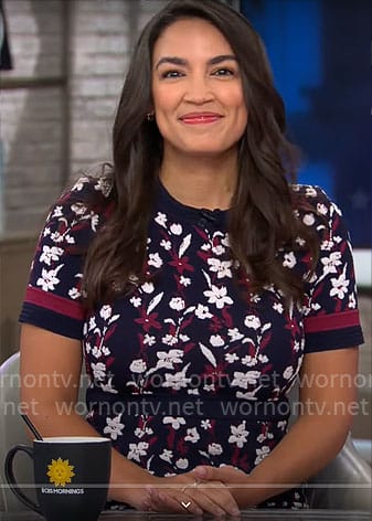 Alexandria Ocasio-Cortez's floral dress on CBS Mornings