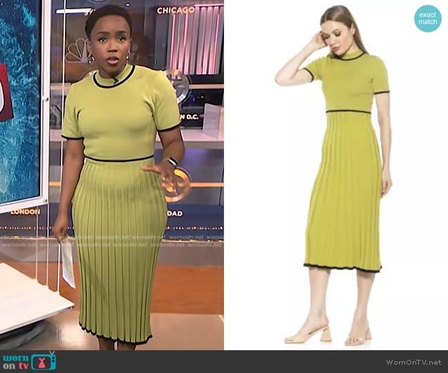 Alexia Admor Gillian Knit Fit And Flare Dress worn by Zinhle Essamuah on NBC News Daily