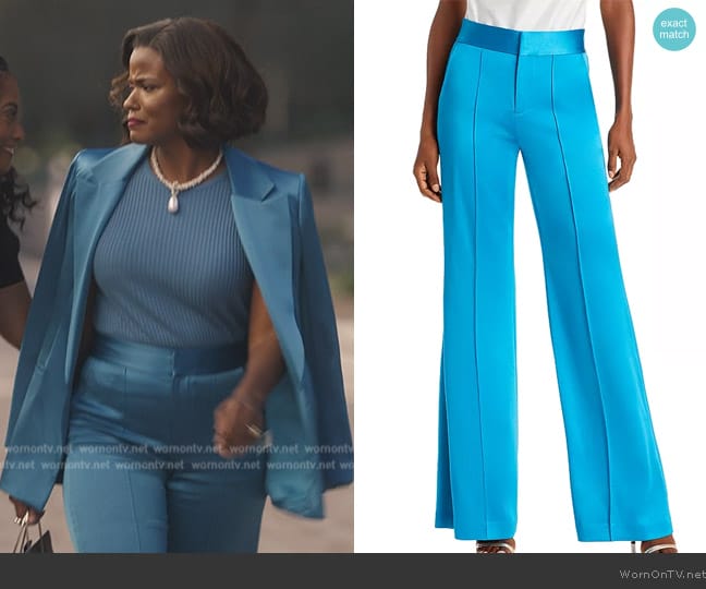 Alice + Olivia Dylan Wide Leg Pants worn by Vivian Banks (Cassandra Freeman) on Bel-Air