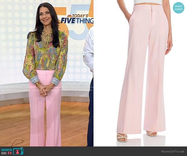 Alice + Olivia Dylan High Waist Wide Leg Pants worn by Dr. Natalie Azar on Today