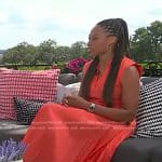 Allyson Felix’s red pelated dress and sneakers on Today