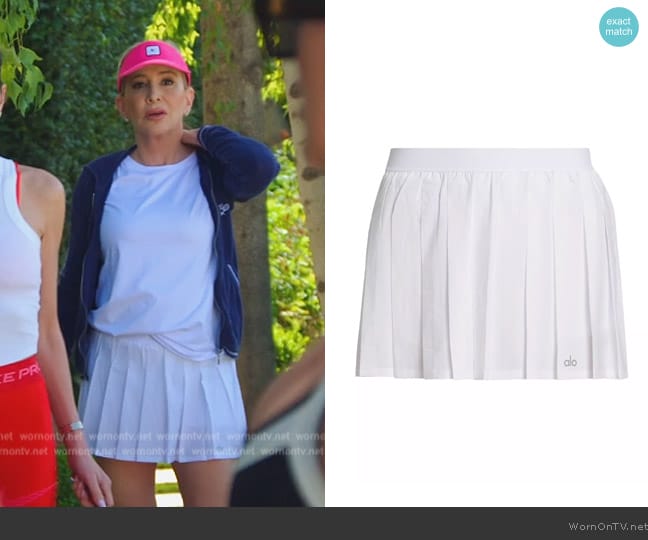 Alo Yoga Varsity Tennis Skirt worn by Shannon Beador on The Real Housewives of Orange County