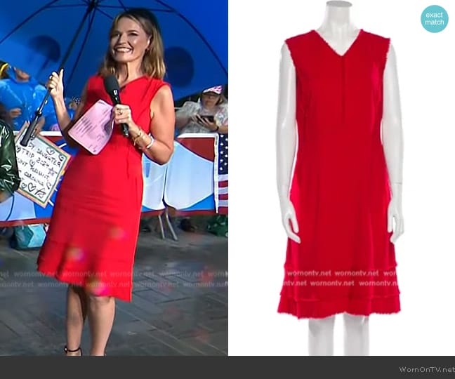 Altuzarra V-Neck Knee Length Dress worn by Savannah Guthrie on Today