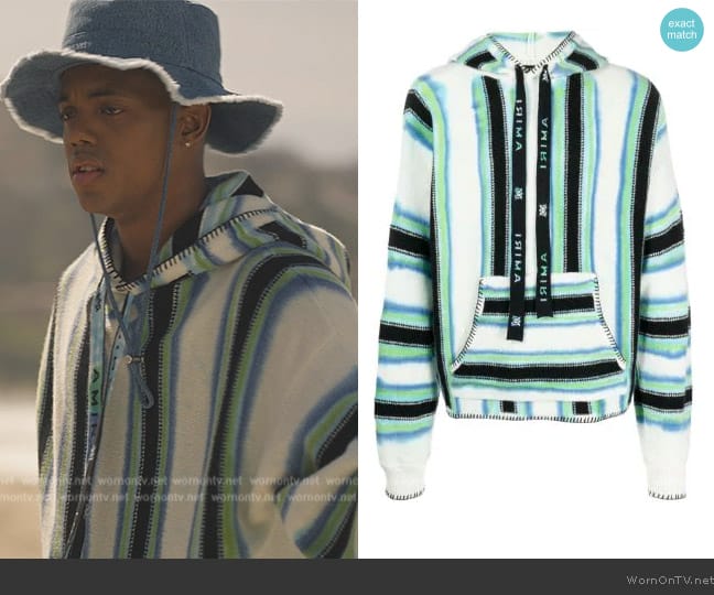 Amiri Baja Tie-Dye striped hoodie worn by Will Smith (Jabari Banks) on Bel-Air