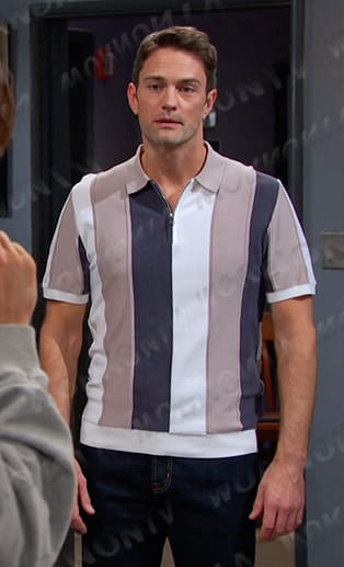 Andrew's colorblock polo shirt on Days of our Lives