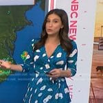 Angie Lassman’s blue floral print wrap dress on NBC News Daily