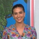 Angie Lassman’s blue floral blouse on NBC News Daily