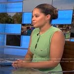 Antonia Hylton’s green knit button down dress on NBC News Daily