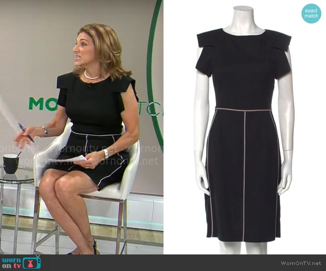 Antonio Berardi Bateau Neckline Knee-Length Dress worn by Jill Schlesinger on CBS Mornings