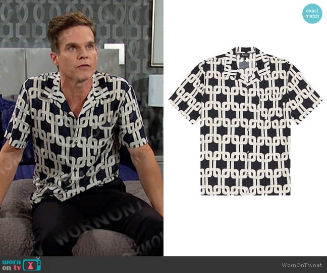 A.P.C. Chemisette Lloyd Shirt worn by Leo Stark (Greg Rikaart) on Days of our Lives