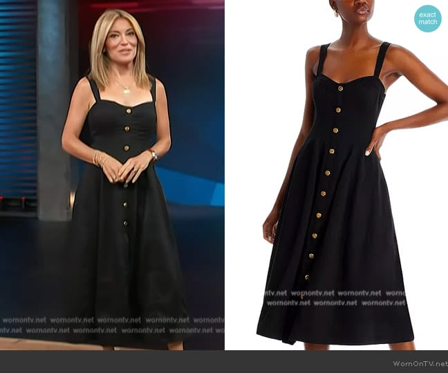 Aqua x Liat Baruch Button Front Midi Dress worn by Kit Hoover on Access Hollywood