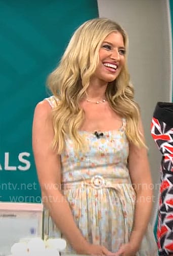 Ashley Bellman's floral belted dress on CBS Mornings