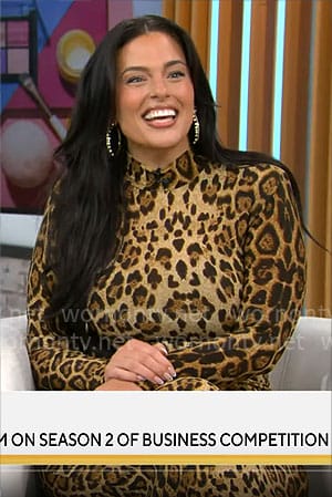 Ashley Graham's leopard print dress on CBS Mornings