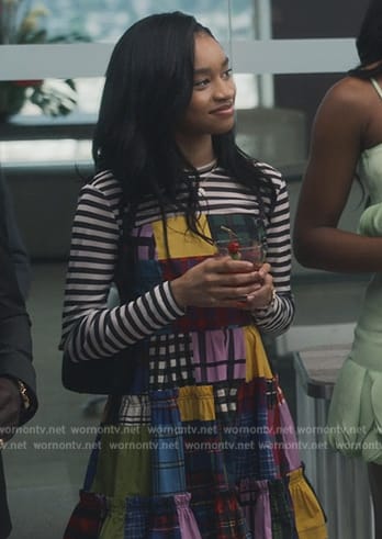 Ashley's mixed plaid mini dress on Bel-Air