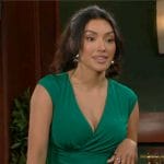 Audra’s green ruched dress on The Young and the Restless