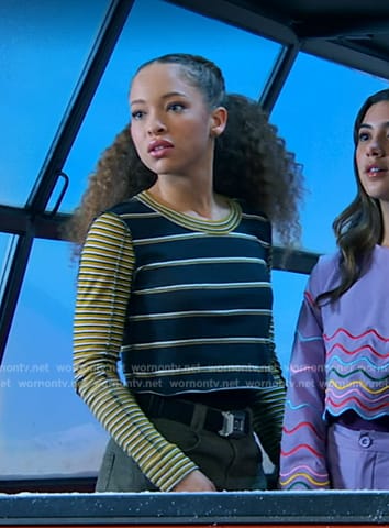 Ava's striped sweater on Bunkd