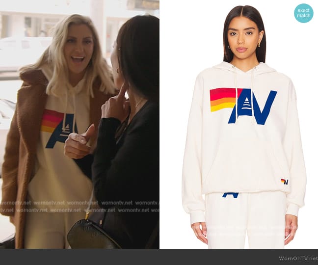 Aviator Nation Pullover Logo Hoodie worn by Gina Kirschenheiter on The Real Housewives of Orange County