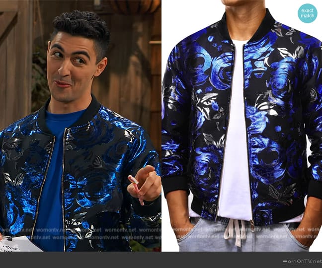 Barry Wang Floral Jacket worn by Parker Preston (Trevor Tordjman) on Bunkd