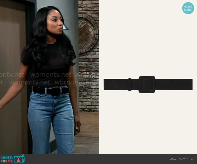 ba&sh Betty Belt worn by Jordan Ashford (Tanisha Mariko Harper) on General Hospital