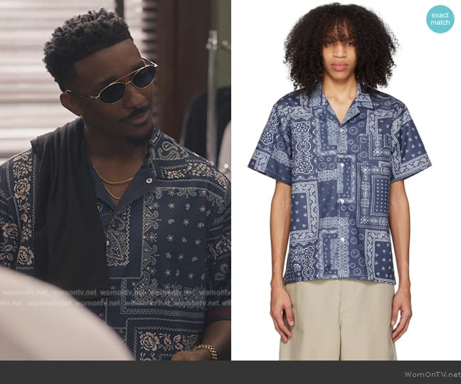 Bather Navy Bandana Shirt worn by Jazz (Jordan L. Jones) on Bel-Air