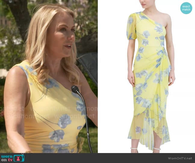 Bcbgmaxazria One Shoulder Midi Dress worn by Brooke Logan (Katherine Kelly Lang) on The Bold and the Beautiful