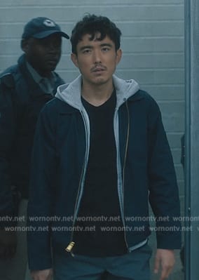 Ben’s navy zip jacket on The Umbrella Academy