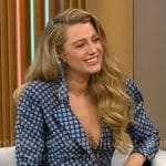 Blake Lively’s blue flower print skirt suit on CBS Mornings