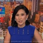 Vicky’s blue laser cut dress on NBC News Daily