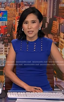 Vicky’s blue laser cut dress on NBC News Daily