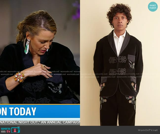 Bode Beaded Noon Flower Jacket worn by Blake Lively on Today