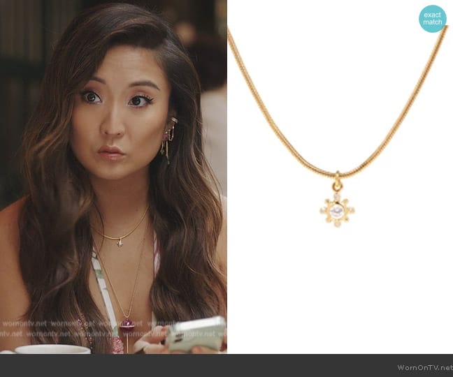 Helios Necklace by Boneur Paris worn by Mindy Chen (Ashley Park) on Emily in Paris