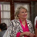 Bonnie’s pink blouse and zebra print blazer on Days of our Lives