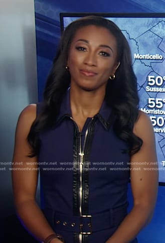 Brittany's blue zip front belted dress on Good Morning America