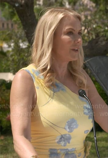 Brooke's yellow floral one shoulder dress on The Bold and the Beautiful