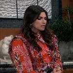 Brook Lynn’s red printed dress on General Hospital