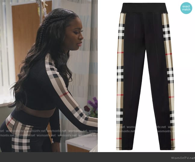 Burberry Athleisure Legging worn by Hilary Banks (Coco Jones) on Bel-Air