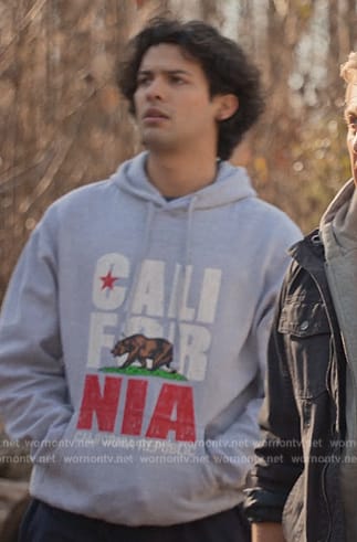 Miguel's California print hoodie on Cobra Kai