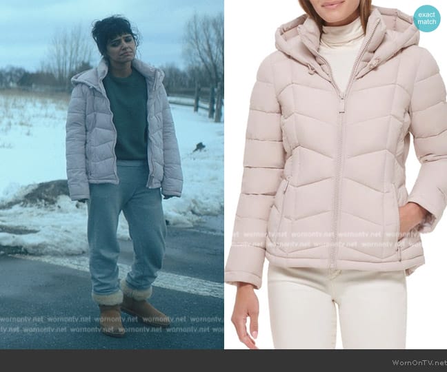 Calvin Klein Packable Chevron Quilt Puffer Jacket worn by Lila Pitts (Ritu Arya) on The Umbrella Academy