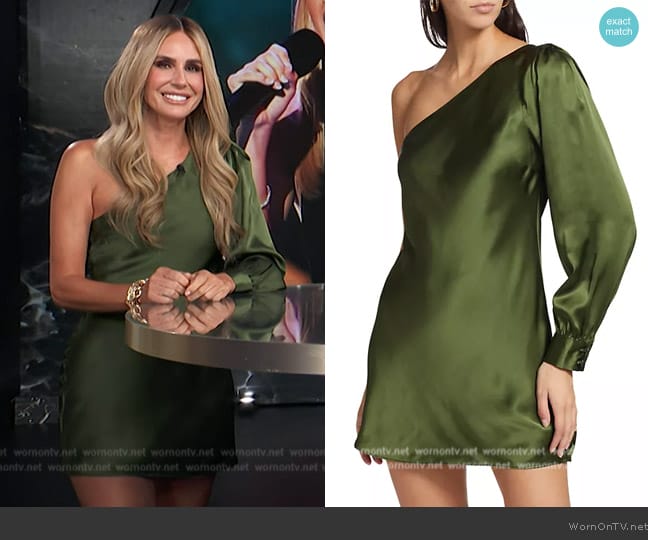 Cami NYC Juanita Silk One-Shoulder Minidress worn by Keltie Knight on E! News