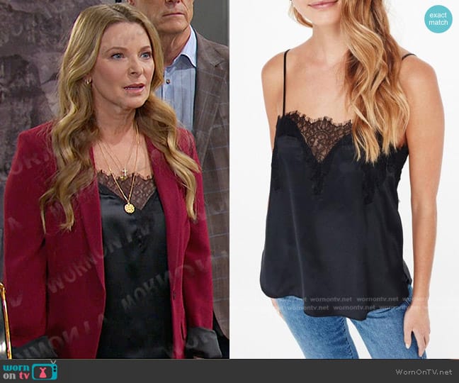 Cami NYC Sweetheart Charmeuse Top worn by Jennifer Horton (Cady McClain) on Days of our Lives