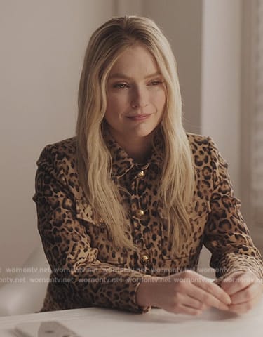 Camille’s leopard print jacket on Emily in Paris