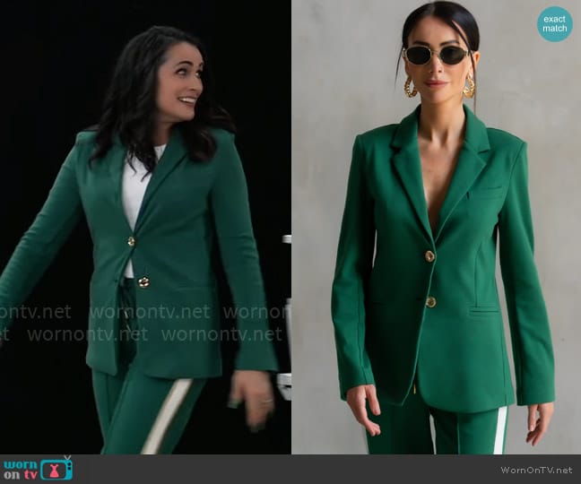 Care Tucker Morrison Interlock Blazer worn by Lois Cerullo (Rena Sofer) on General Hospital