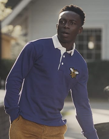 Carlton's bee patch polo jersey on Bel-Air