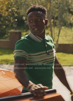 Carlton's green stripe polo on Bel-Air